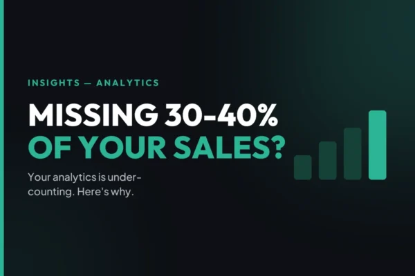 Ecomm Decoded insights card: why analytics is missing 30 to 40 percent of online sales.