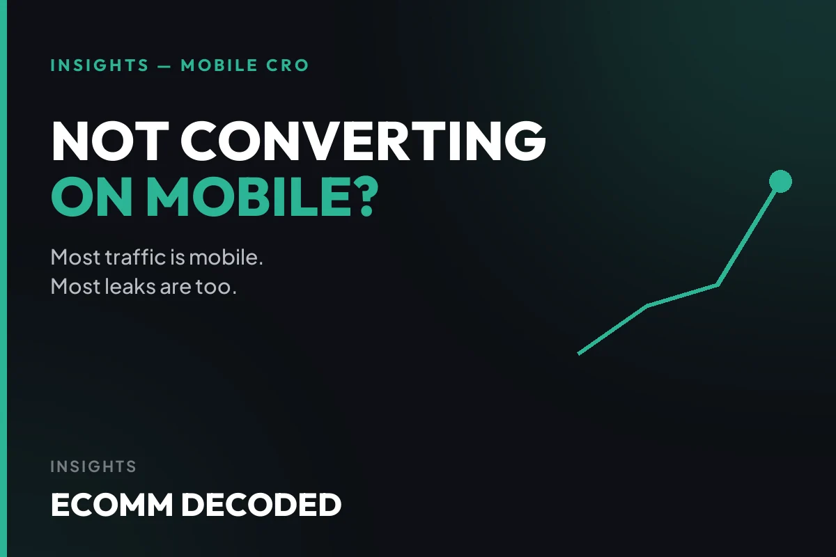 Why a Shopify store gets mobile traffic but converts at half the desktop rate.